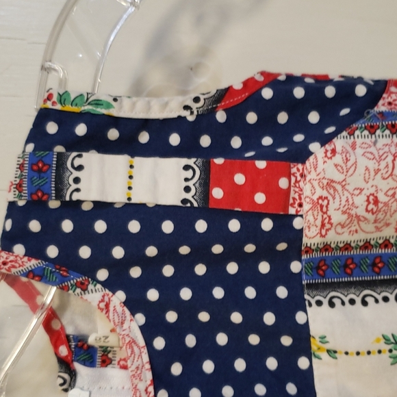 Vintage Jill Red, White, Yellow and Blue Patchwork Dress - Picture 4 of 8